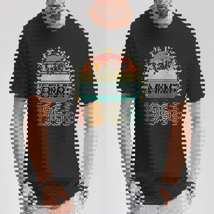 58歳 ヴィンテージ 1966年2月 58歳の誕生日 レトロ 長袖tシャツ Tシャツ 面白い贈り物