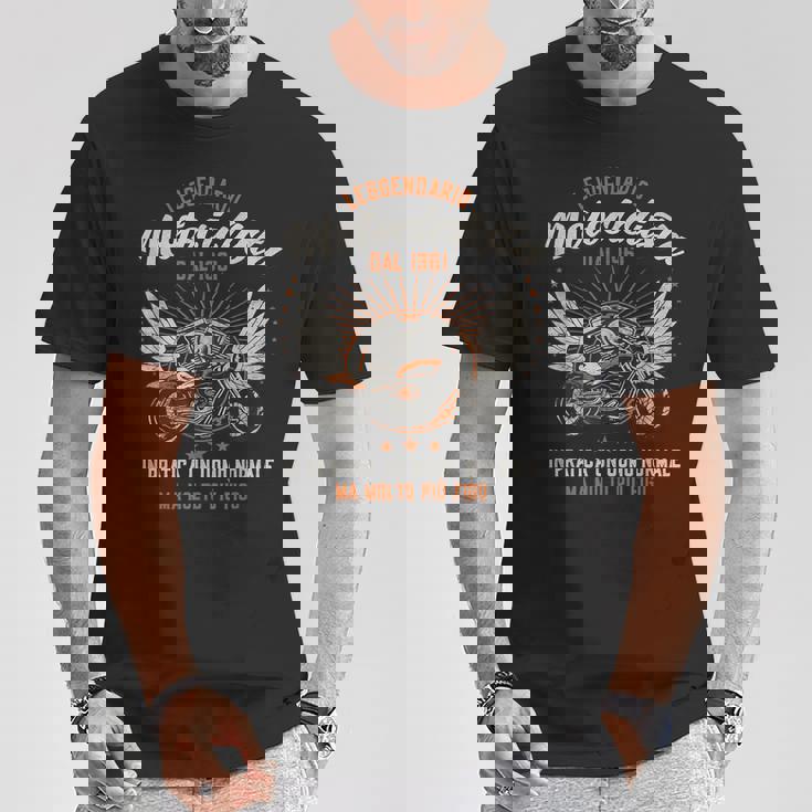 60 Anni Nato 1961 Leggendario Motociclista Figo Regalo Papà Maglietta Regalos divertidos