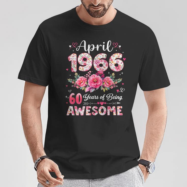 60 Años Abril 1966 Floral 60 Cumpleaños Hombres Es Camiseta unisex Regalos divertidos
