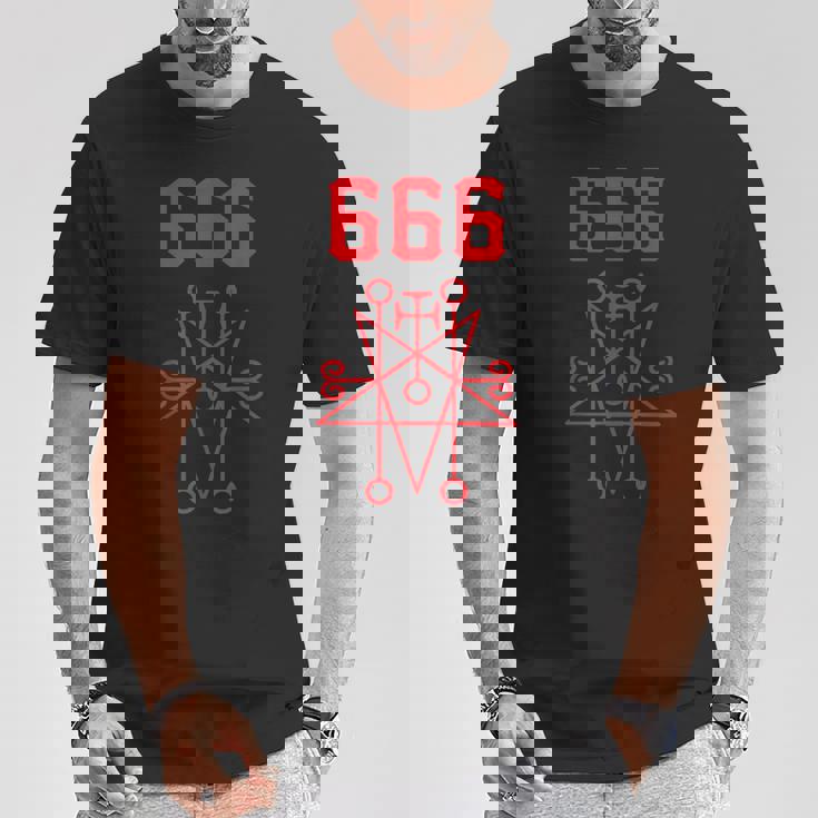 666 悪魔 悪魔のペンタグラム 獣のマーク Tシャツ 面白い贈り物