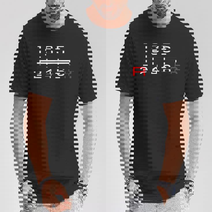 6速マニュアルシフトパターンノブ カーテーマ Tシャツ 面白い贈り物