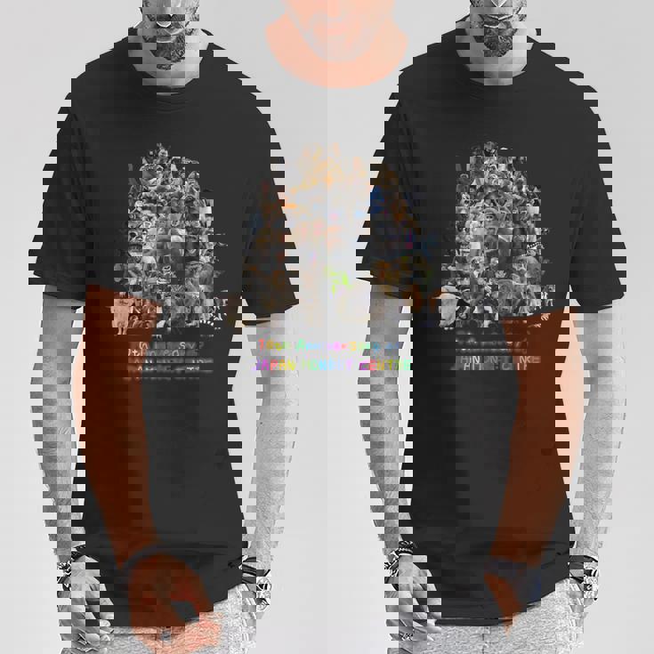 70周年だよ！70頭集合カラー Tシャツ 面白い贈り物