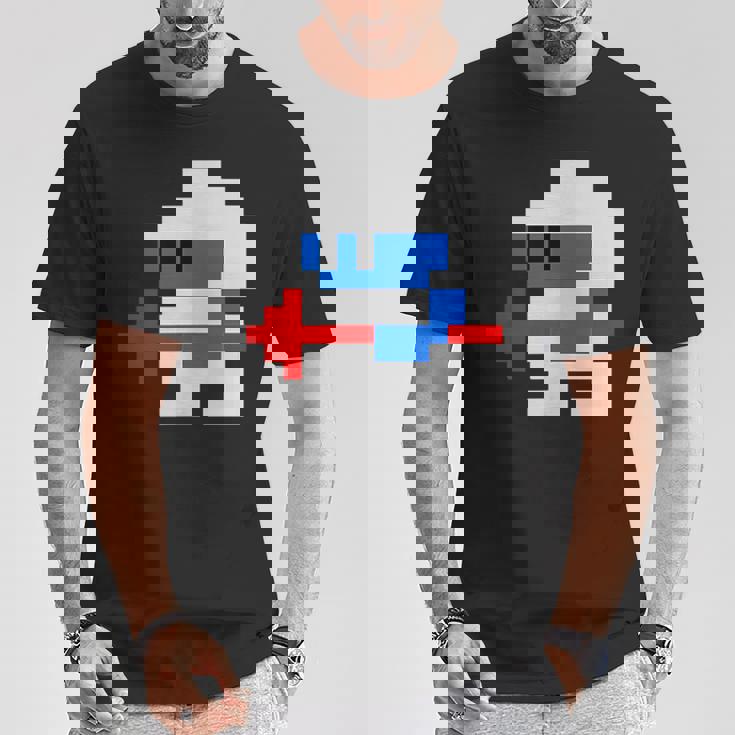 8ビット80年代レトロクラシックビデオゲームキャラクターダグヒーロー Tシャツ 面白い贈り物