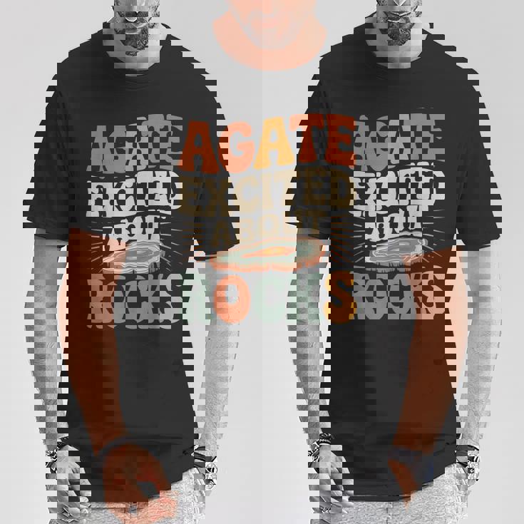 Agate Excited About Rocks ロック地質学オタク Tシャツ 面白い贈り物
