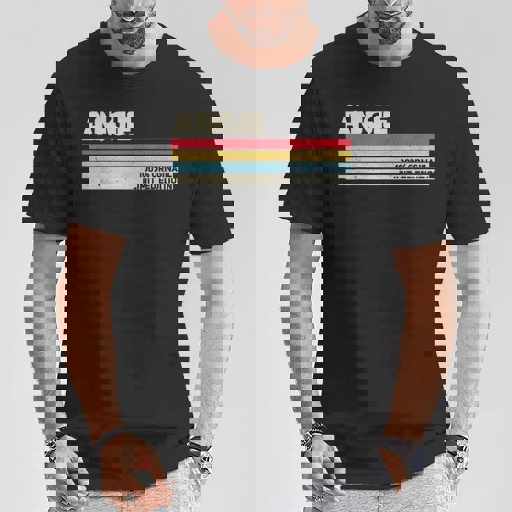 Angie パーソナライズ 名前 レトロ ヴィンテージ 70年代 80年代 90年代 誕生日 Tシャツ 面白い贈り物