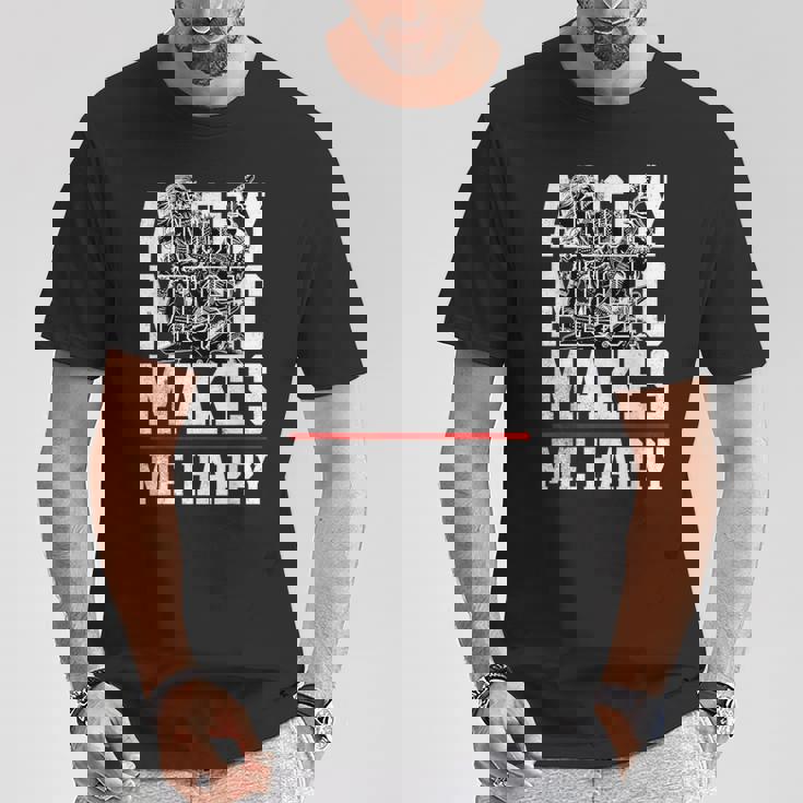 Angry Music Make Me Happy Heavy Metal Metalheads Tシャツ 面白い贈り物