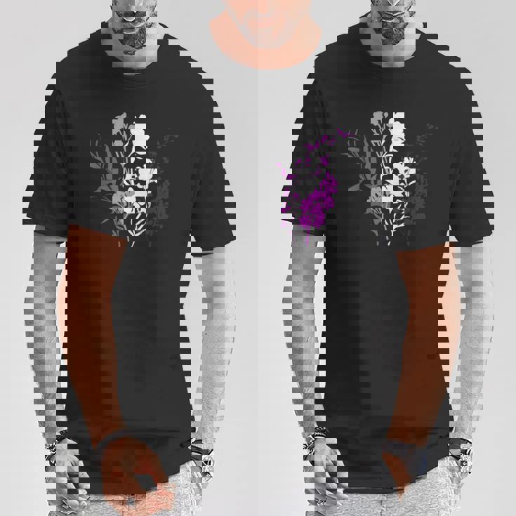 Asexual Pride Fleurs Élégantes Aux Couleurs De La Fierté Ace T-Shirt Cadeaux drôles