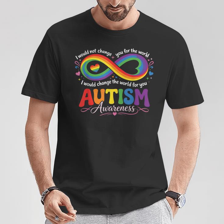 Autism Mom Awareness Rainbow Infinity Neurodiversity Heart T-Shirt Unique Gifts