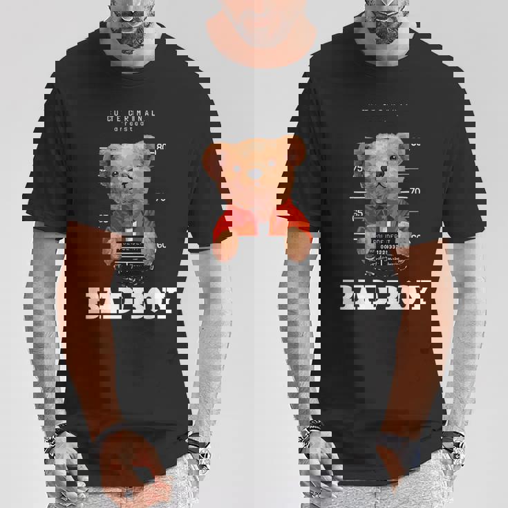 Bad Boy Teddy Bear Graphic tyle Fun Tシャツ 面白い贈り物