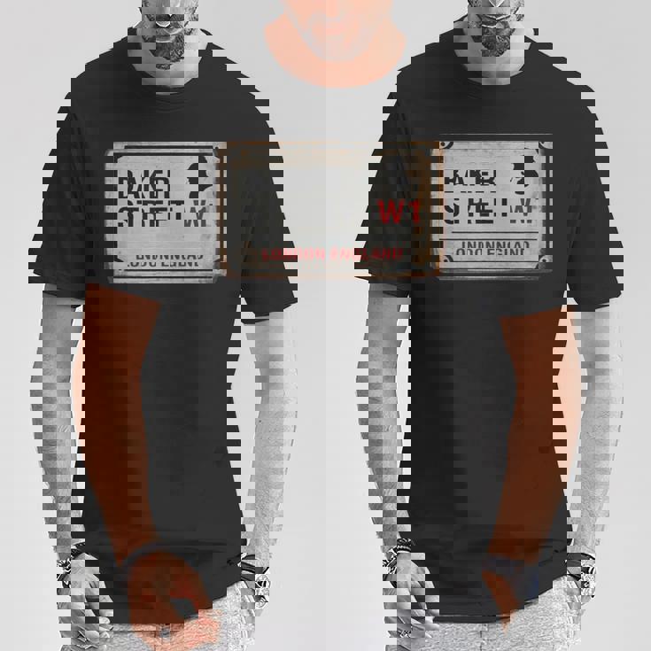 Bakertreet W1 London England Old Rustedstreet サインtシャツ Tシャツ 面白い贈り物