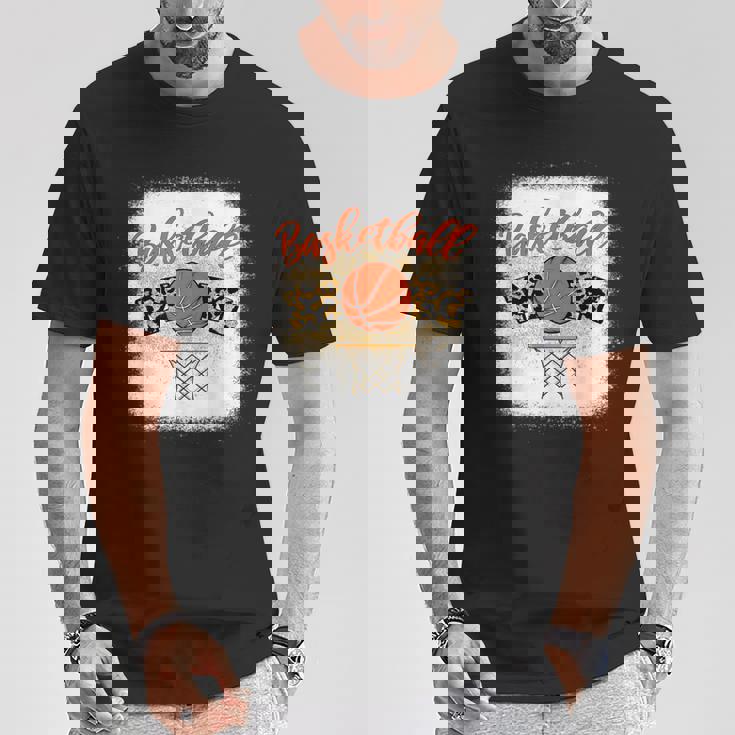 Basketball Mom Bleached Leopard 母の日 バスケットボール ママ Tシャツ 面白い贈り物