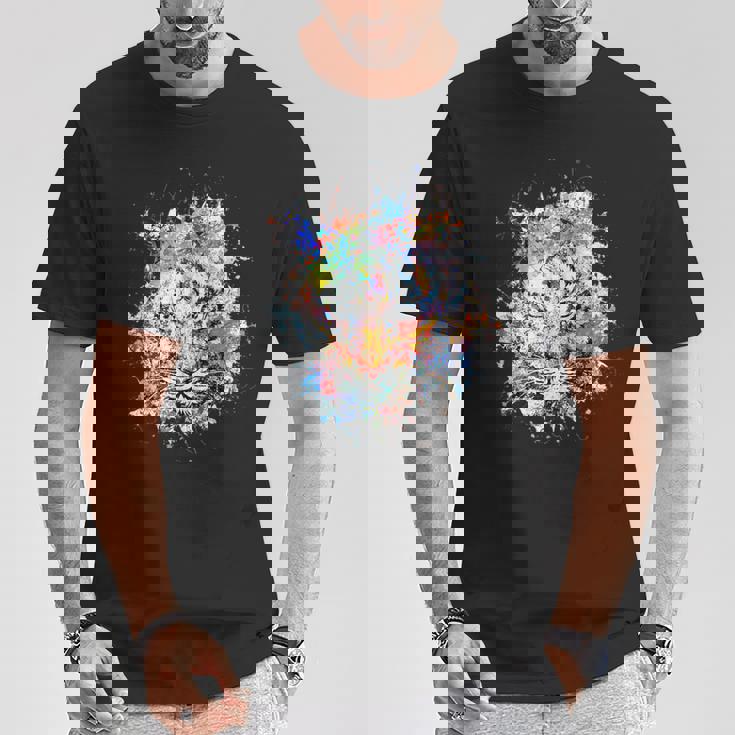 Beelegant 加熱虎 水彩画 面白い虎 Tシャツ 面白い贈り物