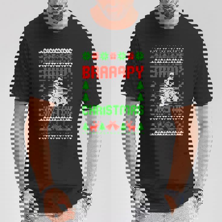 Braaapy Christmas Dirt Bike Ugly Sweater Christmas Motocross T-Shirt Unique Gifts