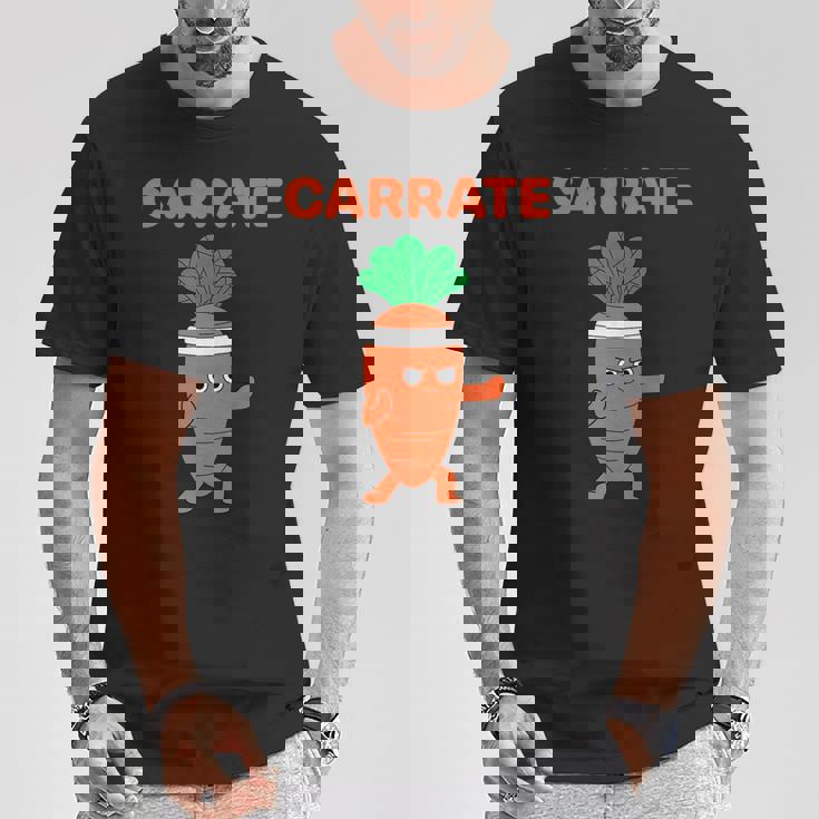 Carrate 空手キャロット かわいい＆面白いトレーニングダジャレ先生 Tシャツ 面白い贈り物