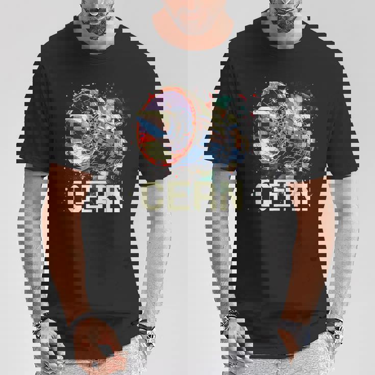 Cern 大型ハドロン衝突型加速器 レトロ素粒子物理空間 Tシャツ 面白い贈り物