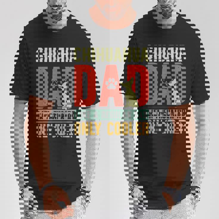 Chihuahua Papà Divertente Festa Del Papàintage Per Proprietario Cane Maglietta Regalos divertidos