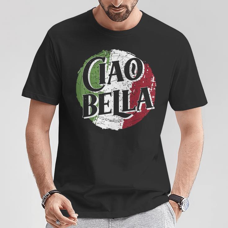Ciao Bella Mit Italienischer Flagge Italienisches T-Shirt Lustige Geschenke