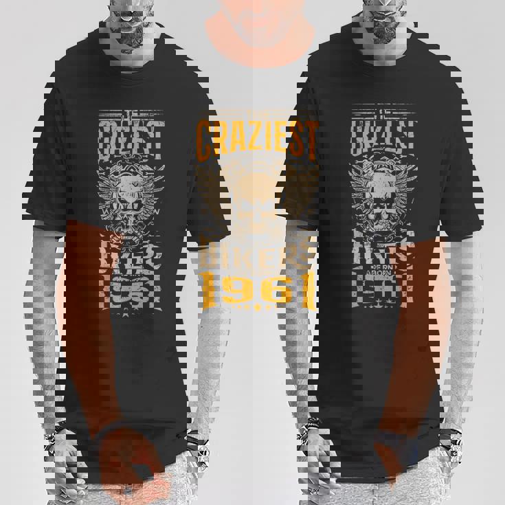 The Craziest Bikers Are Born 1961 Motorcycle 62Th Birthday Tシャツ 面白い贈り物