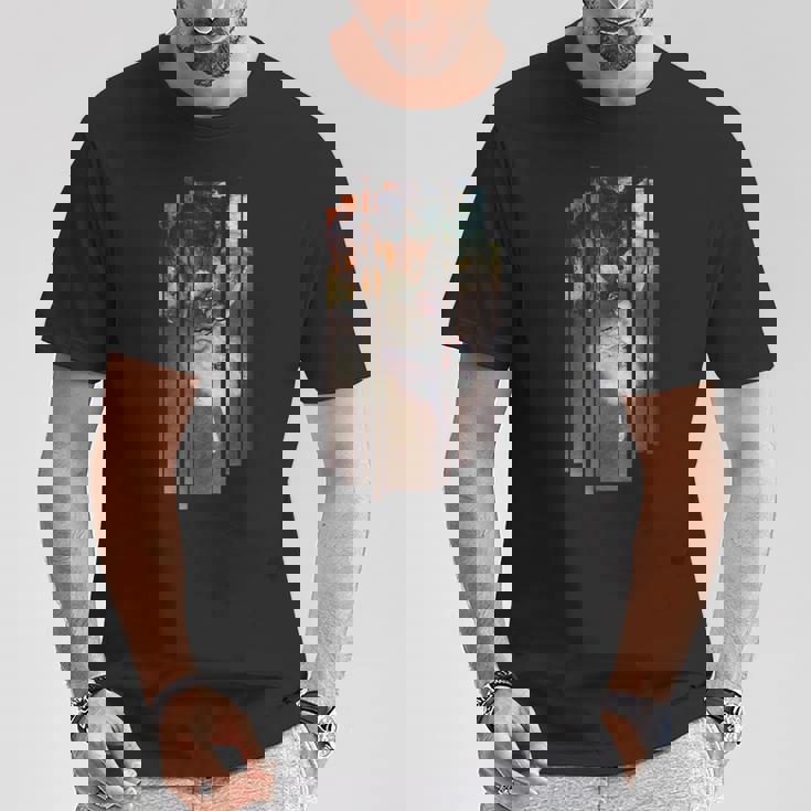 Degas 有名なバレリーナ絵画 モダンな外観 縦縞 Tシャツ 面白い贈り物