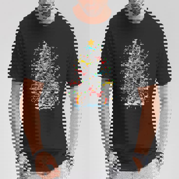 Dirt Bikes As Colorful Lights Christmas Tree Costume Biker Tank Top T-Shirt Unique Gifts