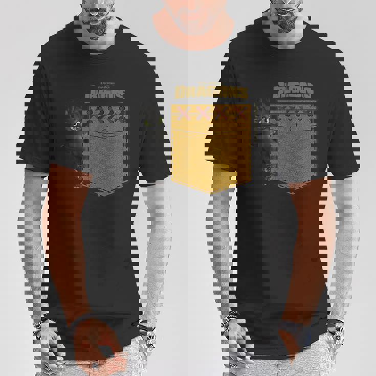 Dreamworks Dragons Toothless Leather Faux Pocket Tシャツ 面白い贈り物