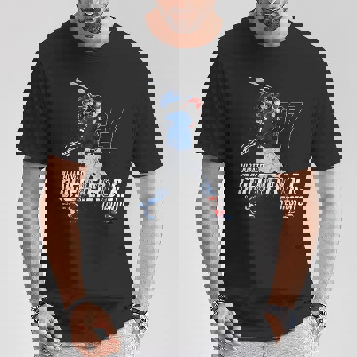 Dynamic Poseladimir Guerrero Jr Toronto Baseball Mlbpa Tシャツ 面白い贈り物