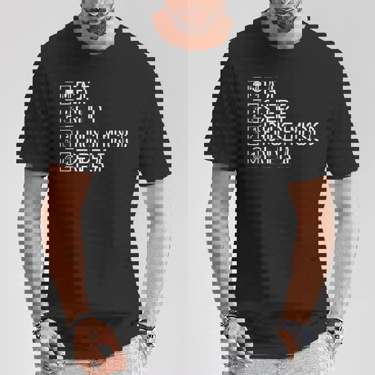 Eatleep House Music リピート Edm Lover Djハウスミュージック Tシャツ 面白い贈り物