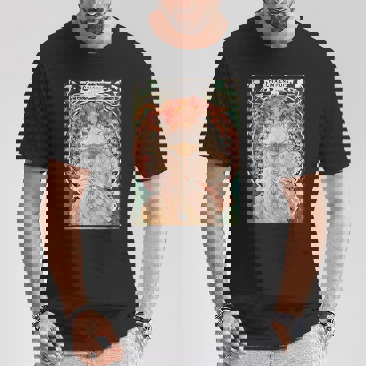 F Champenois Imprimeur-Editeur By Alphonse Mucha Tシャツ 面白い贈り物