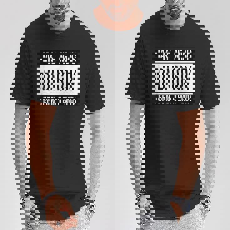 Fake News Advisory Defund The Media Tシャツ 面白い贈り物