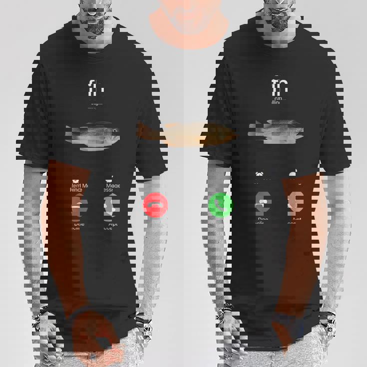 Fih Calling Accept Or Decline 面白い釣りミーム フィッシャーマン Tシャツ 面白い贈り物