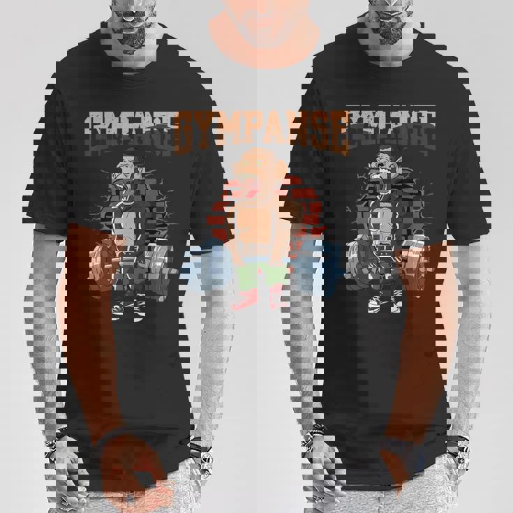 Fitness Gympanse Deadlift Workout Training Gymを行っています Tシャツ 面白い贈り物