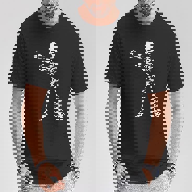 Floss Dance Flossing ダンス 足の骨折 石膏ギプス スケルトン ハロウィーン Tシャツ 面白い贈り物