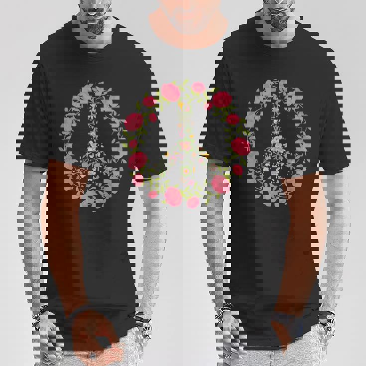 Flower Power Peace Love 60年代 70年代 ヒッピーコスチューム Tシャツ 面白い贈り物