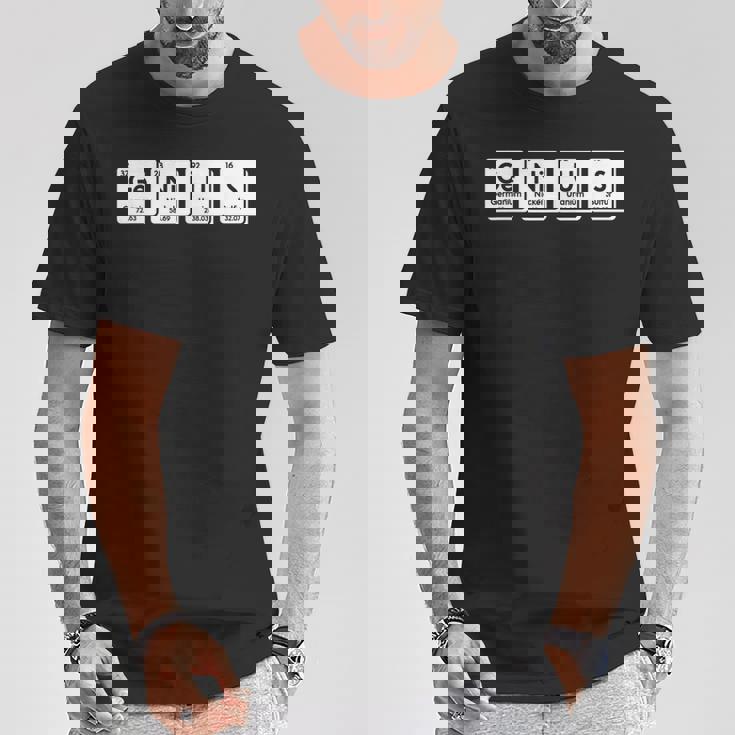 Genius Ge-Ni-U-S 化学元素科学周期表 Tシャツ 面白い贈り物