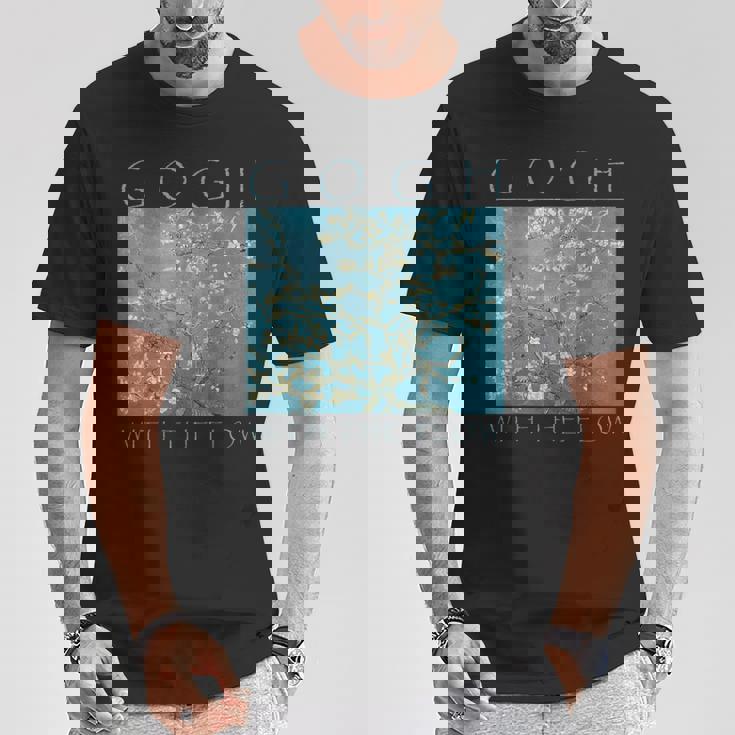 Gogh With The Flow アーモンドブロッサム ヴァン・ゴッホの絵画 Tシャツ 面白い贈り物