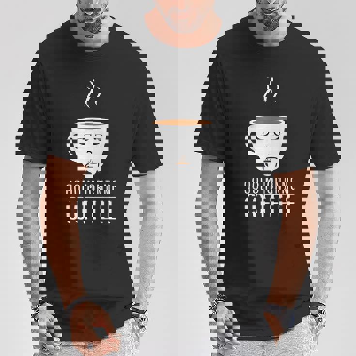 Good Morning Coffee-疲れた人のためのカフェイン Tシャツ 面白い贈り物