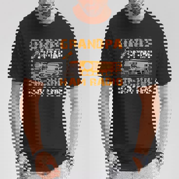 Grandpa Is My Name Ham Radio Is My Game Hamラジオ アマチュア無線 Tシャツ 面白い贈り物