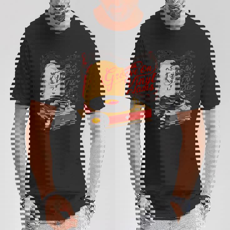 Groove On レトロビニールジャム、レトロビニールレコード Tシャツ 面白い贈り物