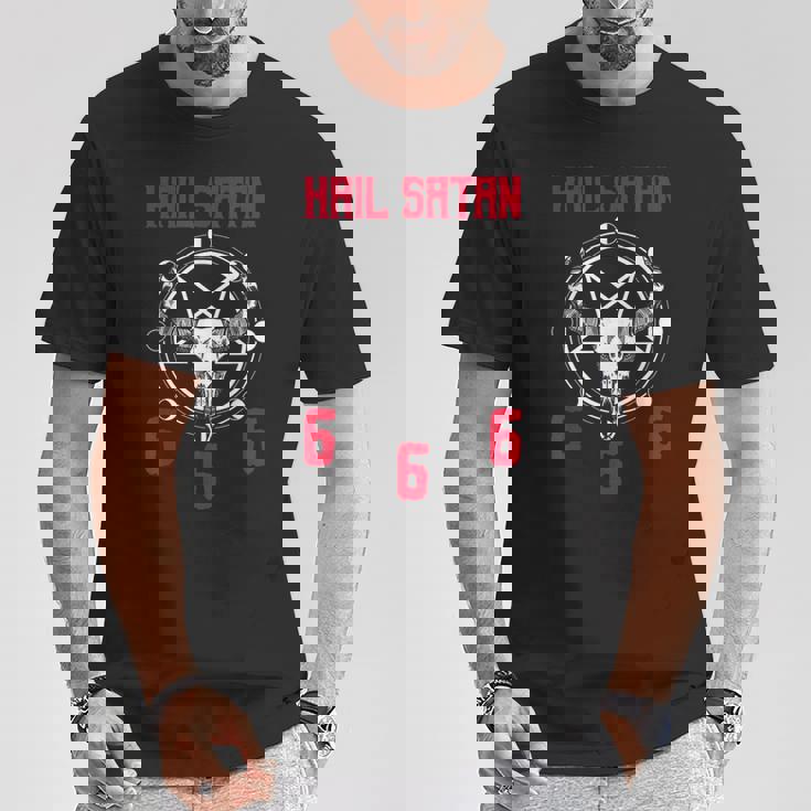 Hailatan 666 バフォメット ペンタグラム ルシファー オカルトサタニック Tシャツ 面白い贈り物