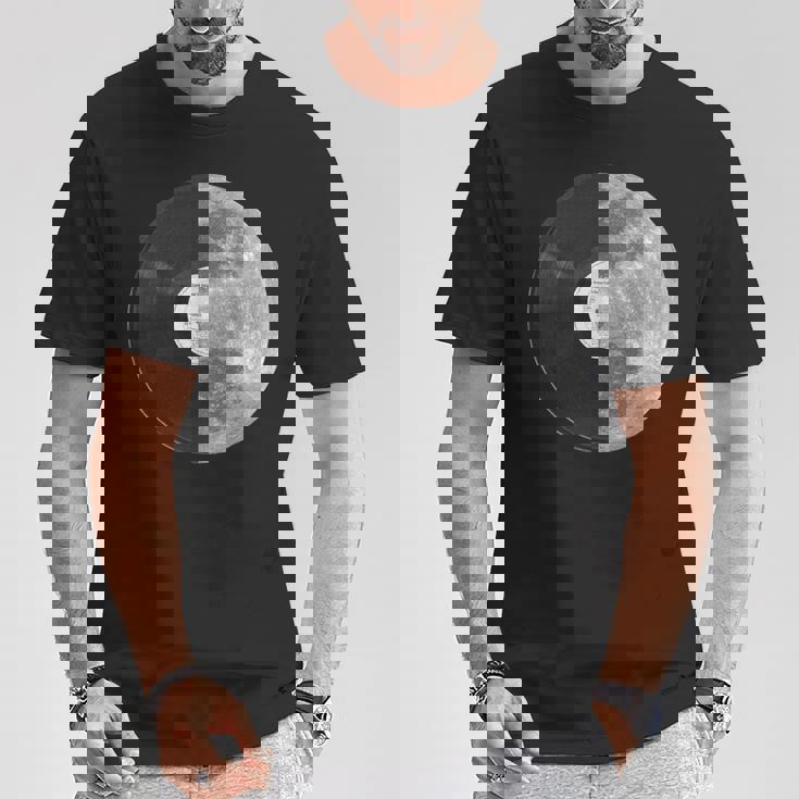 Half Mooninyl Record – Music Lover Lunar Graphic Tシャツ 面白い贈り物