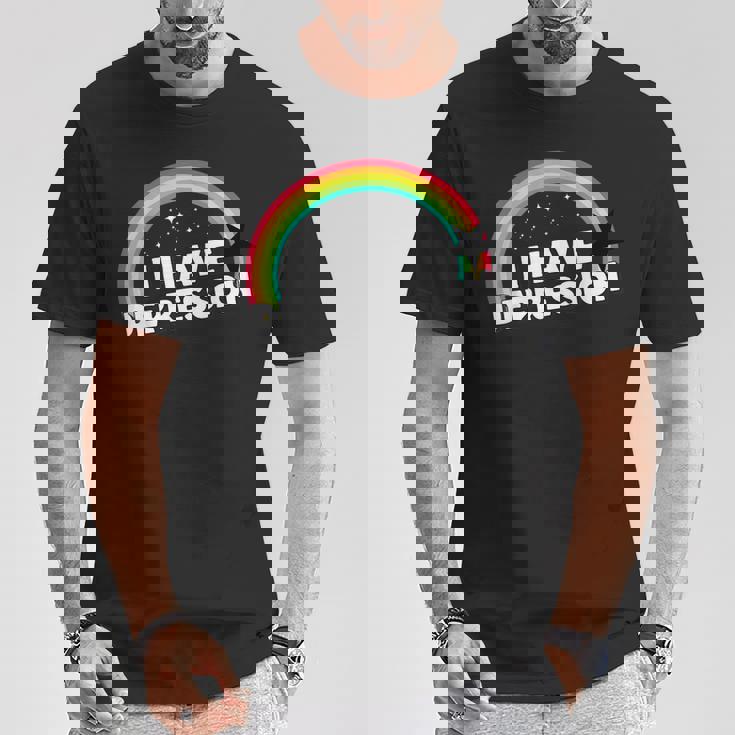 I Have Depression 面白いメンタルヘルスリマインダーギフト Tシャツ 面白い贈り物