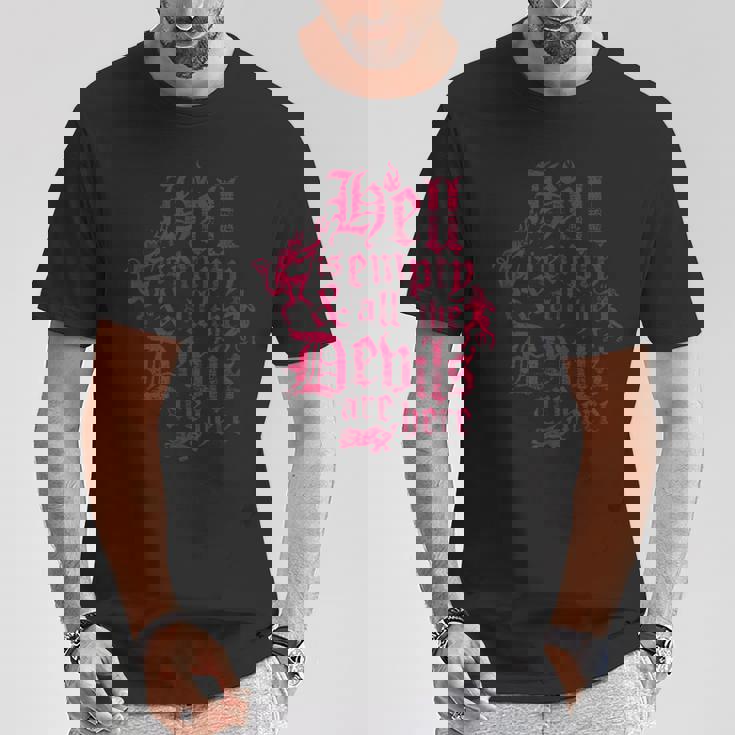 Hell Is Empty テンペスト ヴィンテージ アンティーク調 ゴシック シェイクスピア Tシャツ 面白い贈り物