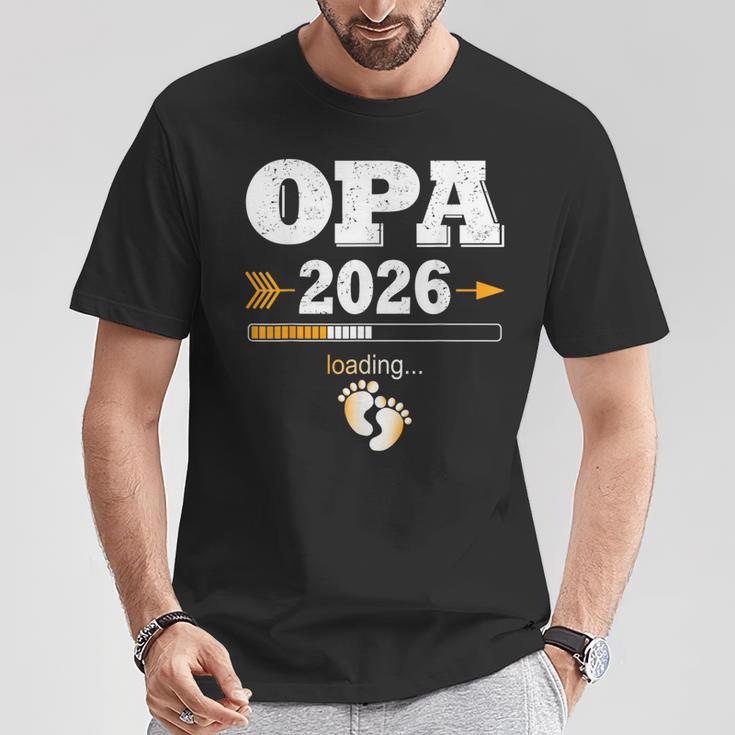 Herren Opa 2026 Loading Werdenden Opa Nachwuchs T-Shirt Lustige Geschenke