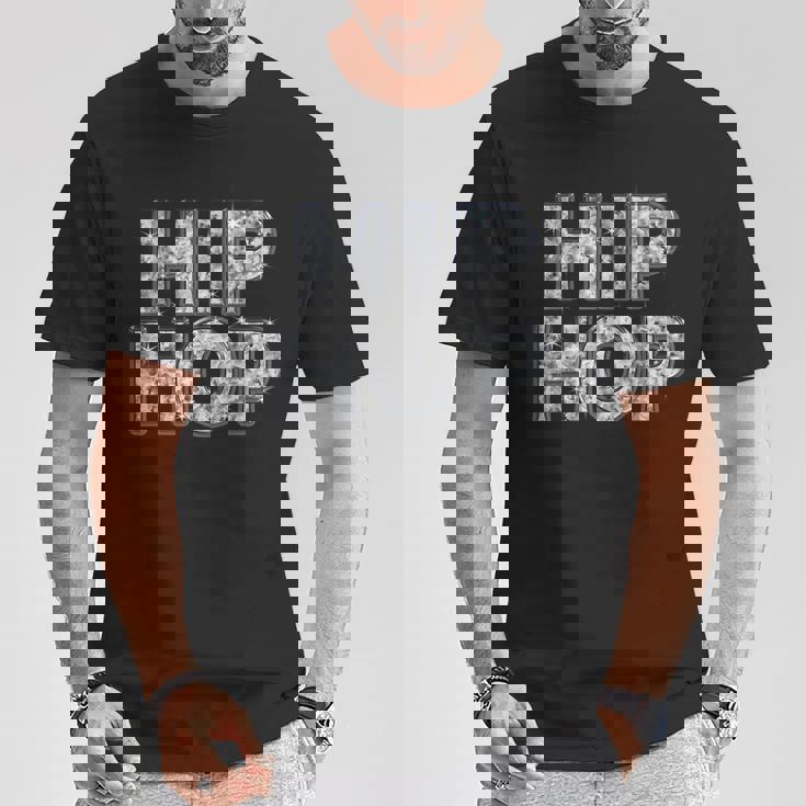 Hip Hop ヒップホップ（ダイヤモンド フォント）【Streetstarz ストリートスターズ】文字 かっこいい Tシャツ 面白い贈り物