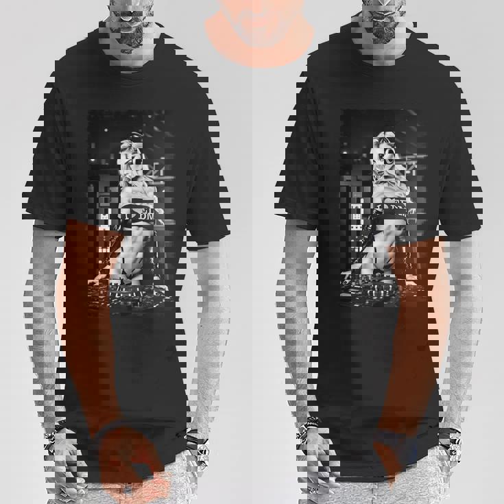 Hot Girl Edm シャツ メンズ セクシー ブロンド Dj レイブ B&W 長袖tシャツ Tシャツ 面白い贈り物