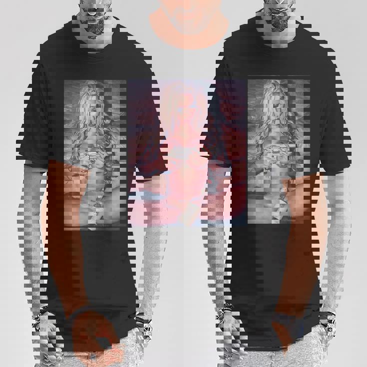 Hot Girl On ピストルを持つ少女 Tシャツ 面白い贈り物