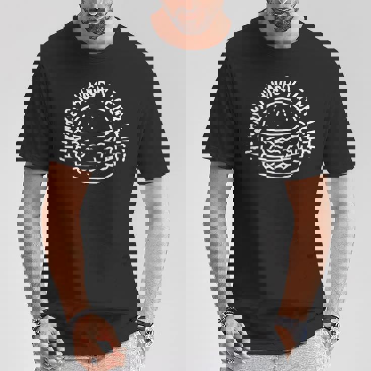 Hungry For Life 賢いハンバーガーデザイン Tシャツ 面白い贈り物