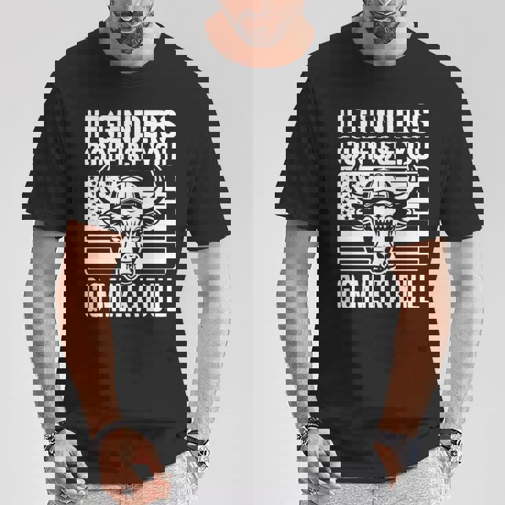 If Genders Confuse You Go Milk A Bull Usa 国旗 アメリカ 長袖tシャツ Tシャツ 面白い贈り物