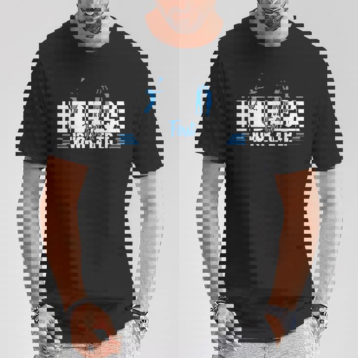 Indiaca First Work Later Handhuttlecock Peteca Indiaca Tシャツ 面白い贈り物