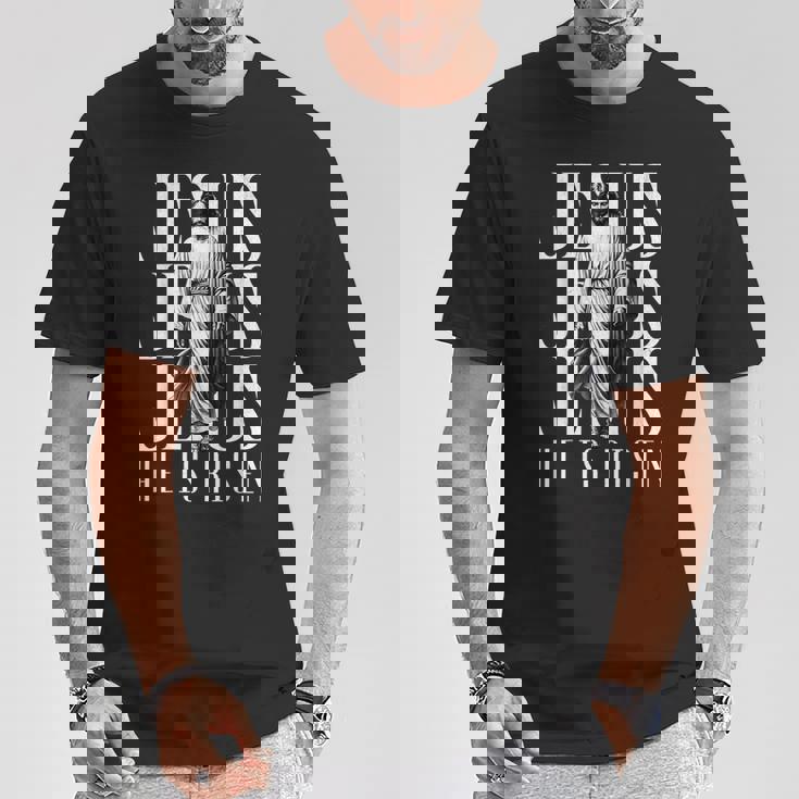 Jesus He Is Risen クリスチャン 復活 救世主 信仰 イースター Tシャツ 面白い贈り物